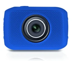 Mini HD Sports Camera 720p Touchscreen Waterproof Case Blue<Pyle Outlet