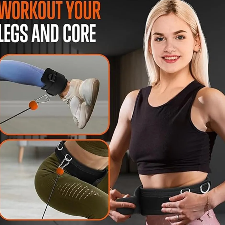 Mini Home Gym: Full Body Workouts, 150lb Resistance, LED Display, Orange<SQUATZ Hot