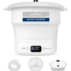 Mini Portable Washing Machine, Energy-Saving Foldable Design, White<SereneLife Best