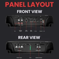 Monoblock Car Audio Amp 2000W 2-Ohm Stable Mosfet Chrome Inputs<Lanzar Sale