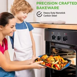 Nonstick Bakeware Set 6-Piece Easy Clean Carbon Steel Gray<NutriChef Outlet