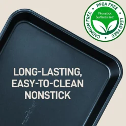 Non-Stick Baking Pans Set, Easy Clean, Carbon Steel, Blue<NutriChef Hot