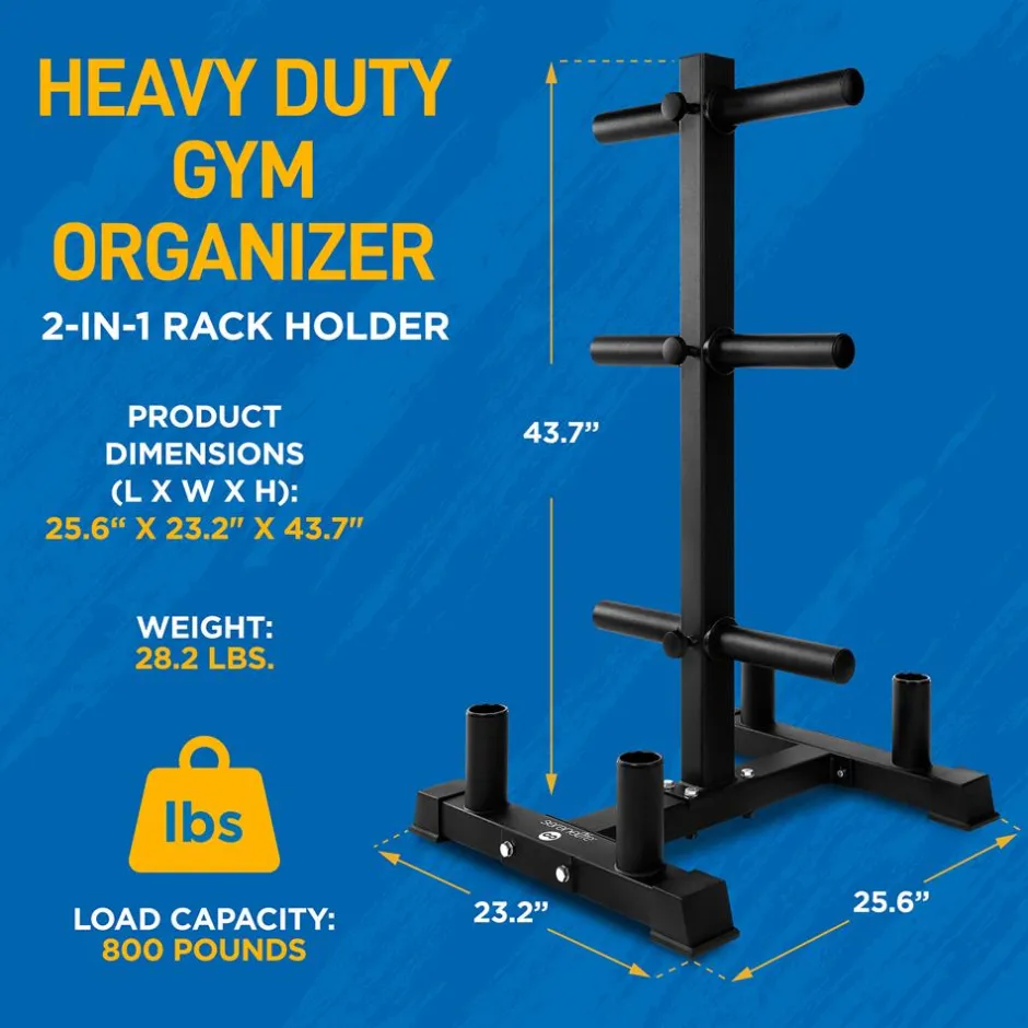 Olympic Weight Rack 800lb Capacity Steel Scratch-Resistant Frame<SereneLife