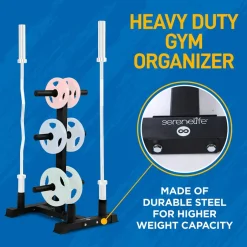 Olympic Weight Rack 800lb Capacity Steel Scratch-Resistant Frame<SereneLife