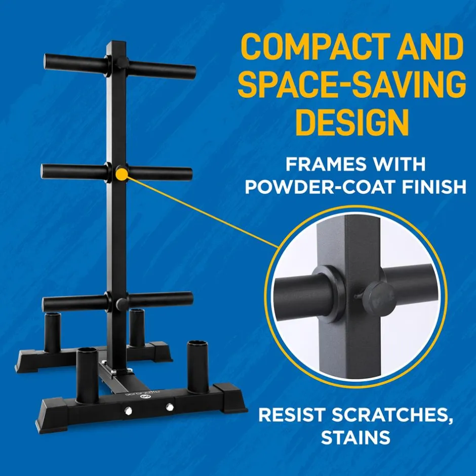 Olympic Weight Rack 800lb Capacity Steel Scratch-Resistant Frame<SereneLife