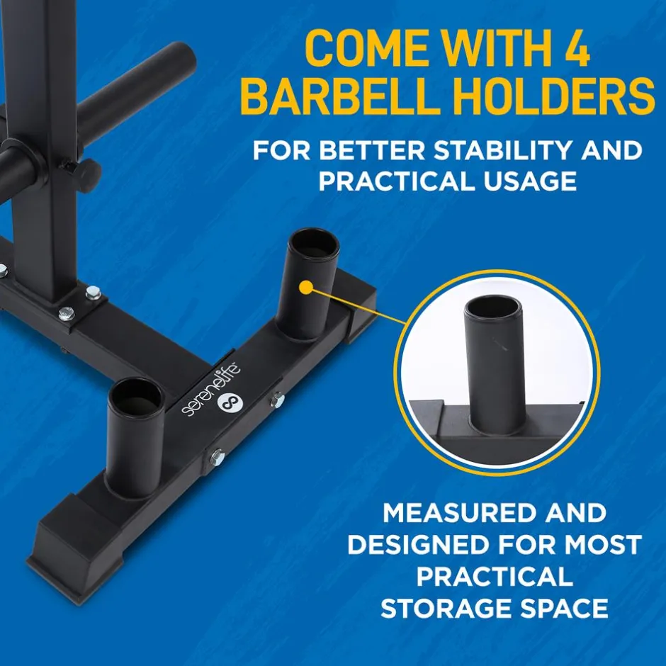 Olympic Weight Rack 800lb Capacity Steel Scratch-Resistant Frame<SereneLife