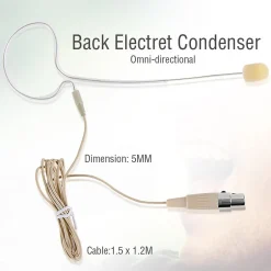 On-Ear Omni Mic, Portable Wired Condenser, Skin Tone<Pyle Online
