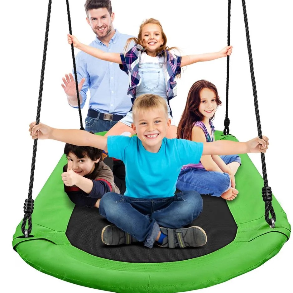 Outdoor Oval Tree Swing - Relaxing Fun - Padded Frame, Waterproof - Green<SereneLife Best