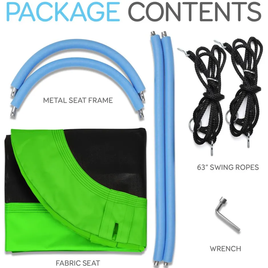Outdoor Oval Tree Swing - Relaxing Fun - Padded Frame, Waterproof - Green<SereneLife Best