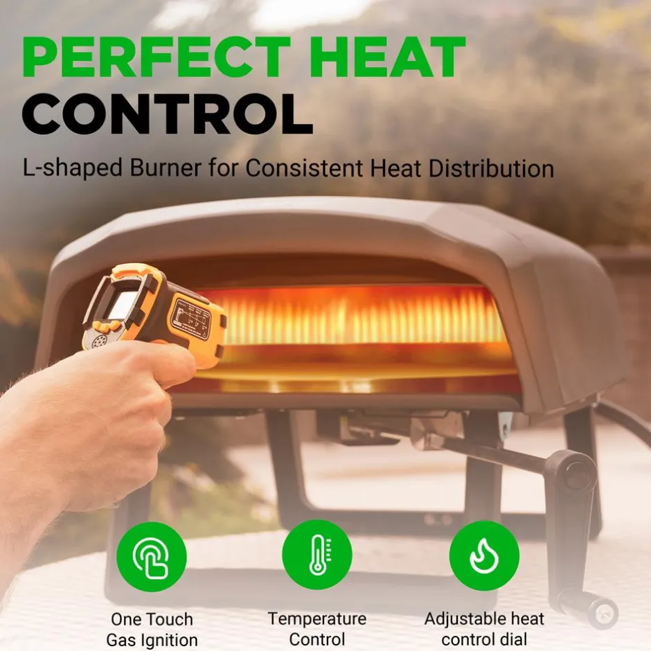 Outdoor Pizza Oven - 1-Min Cook - Rotating Stone - Carbon Steel<NutriChef Sale
