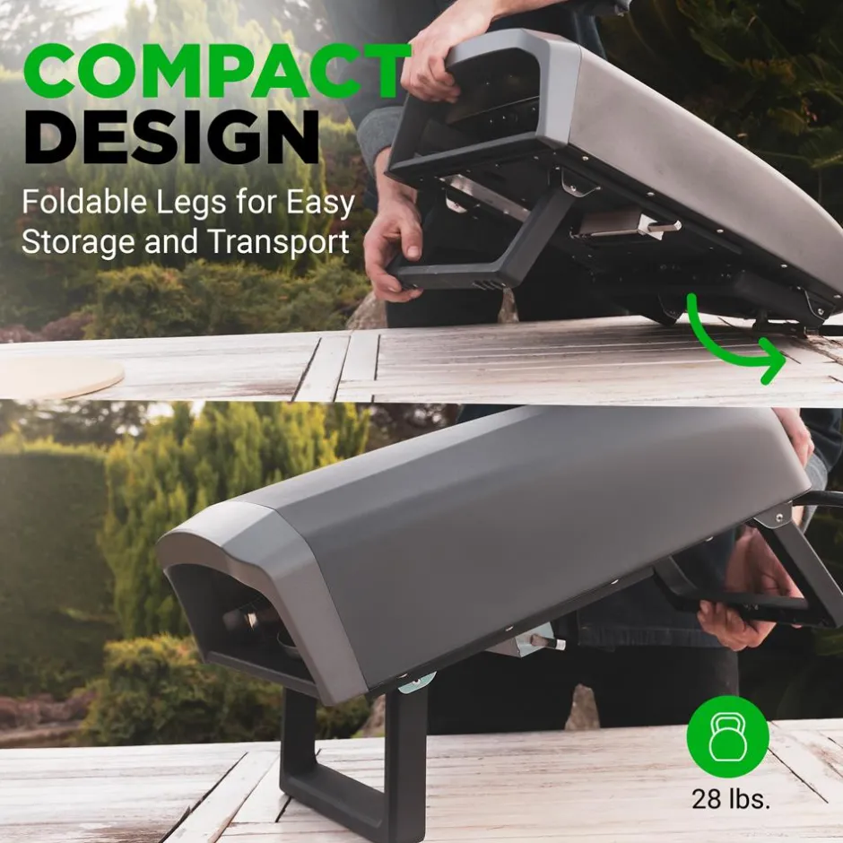 Outdoor Pizza Oven - 1-Min Cook - Rotating Stone - Carbon Steel<NutriChef Sale