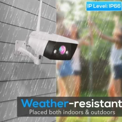 Outdoor Security Camera Night Vision 2MP HD Waterproof WiFi Alexa Compatible<SereneLife Clearance