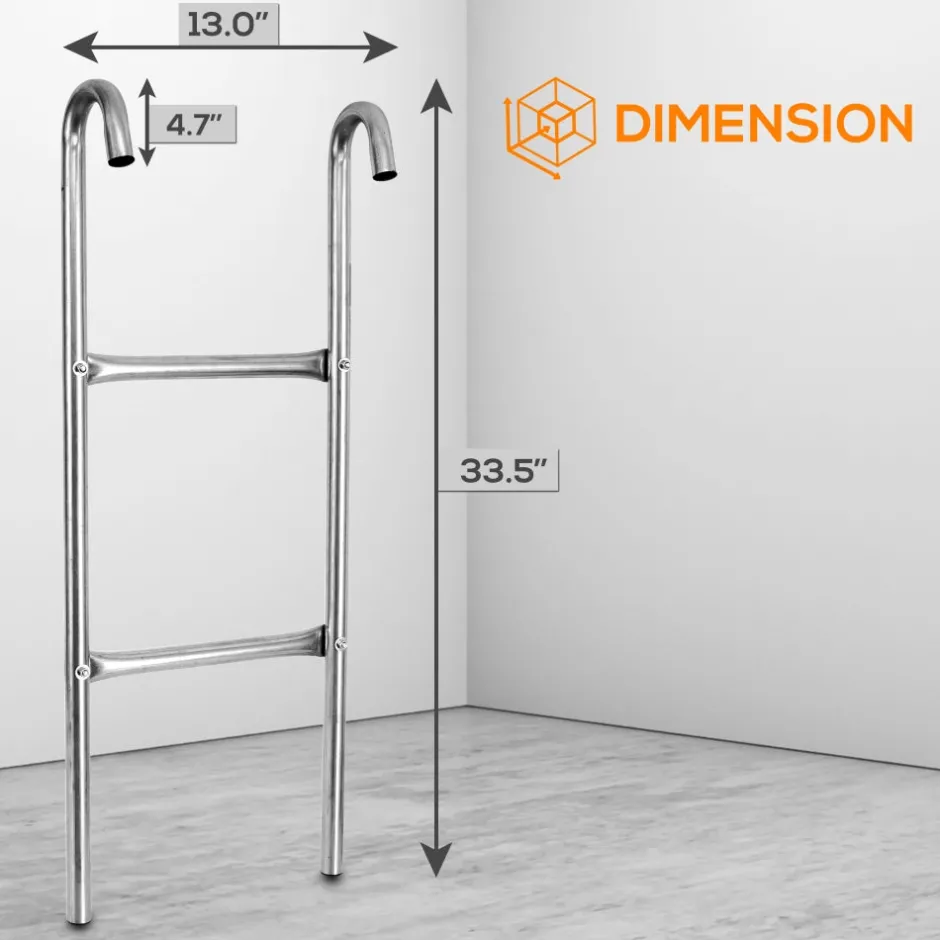 Outdoor Trampoline Safety Ladder, Weather Resistant Steel, 2-Step<SereneLife Hot