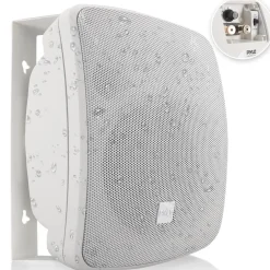 Outdoor Waterproof Speaker - Deep Bass, 2-Way Stereo, White<Pyle Best
