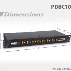 8-Outlet Rack Mount Power Strip, Surge Protection, Digital Display<Pyle Hot