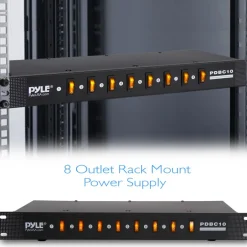 8-Outlet Rack Mount Power Strip, Surge Protection, Digital Display<Pyle Hot