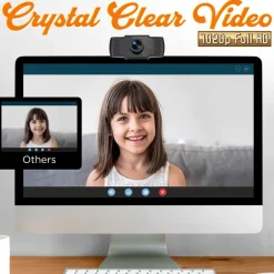 1080P HD Webcam with Mic - Smooth Video, USB Plug & Play, Wide Angle<SereneLife