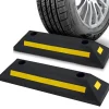 2-Pack Heavy Duty Wheel Stops for Parking, Reflective Rubber, Yellow<Pyle Hot
