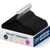 200-Pack Velvet Hangers Non-Slip 360¬∞ Swivel Hook Space-Saving Black<SereneLife Clearance