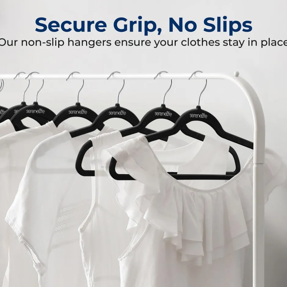 100-Pack Velvet Hangers Non-Slip Space-Saving Swivel Hook<SereneLife Best
