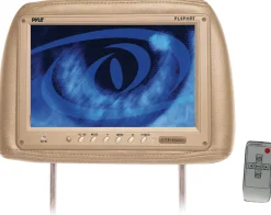 Pair Of Tan Headrest W/Built-In 9'' Tft-<Pyle New