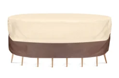 Patio Table Chair Cover, Weatherproof, Heavy Duty Polyester, Dark Skirt<Pyle Outlet