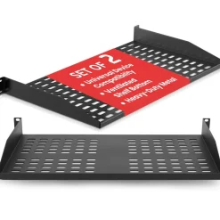 2-Pc 1U Server Rack Shelf, Vented Steel, 110 lbs Capacity<Pyle Discount