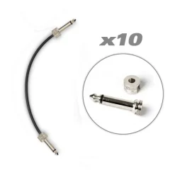 Pedal Board Patch Cables Kit, Noise-Free, 10 Right-Angle Connectors<Pyle Clearance