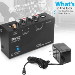 Phono Turntable Preamp - Low Noise, RCA Input/Output, Battery Option<Pyle Best