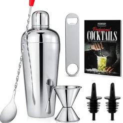 7-Piece Bartender Set - Create Cocktails - Stainless Steel, Dishwasher Safe<NutriChef Online