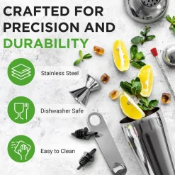 7-Piece Bartender Set - Create Cocktails - Stainless Steel, Dishwasher Safe<NutriChef Online
