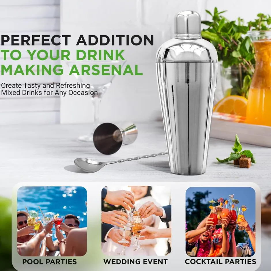 7-Piece Bartender Set - Create Cocktails - Stainless Steel, Dishwasher Safe<NutriChef Online