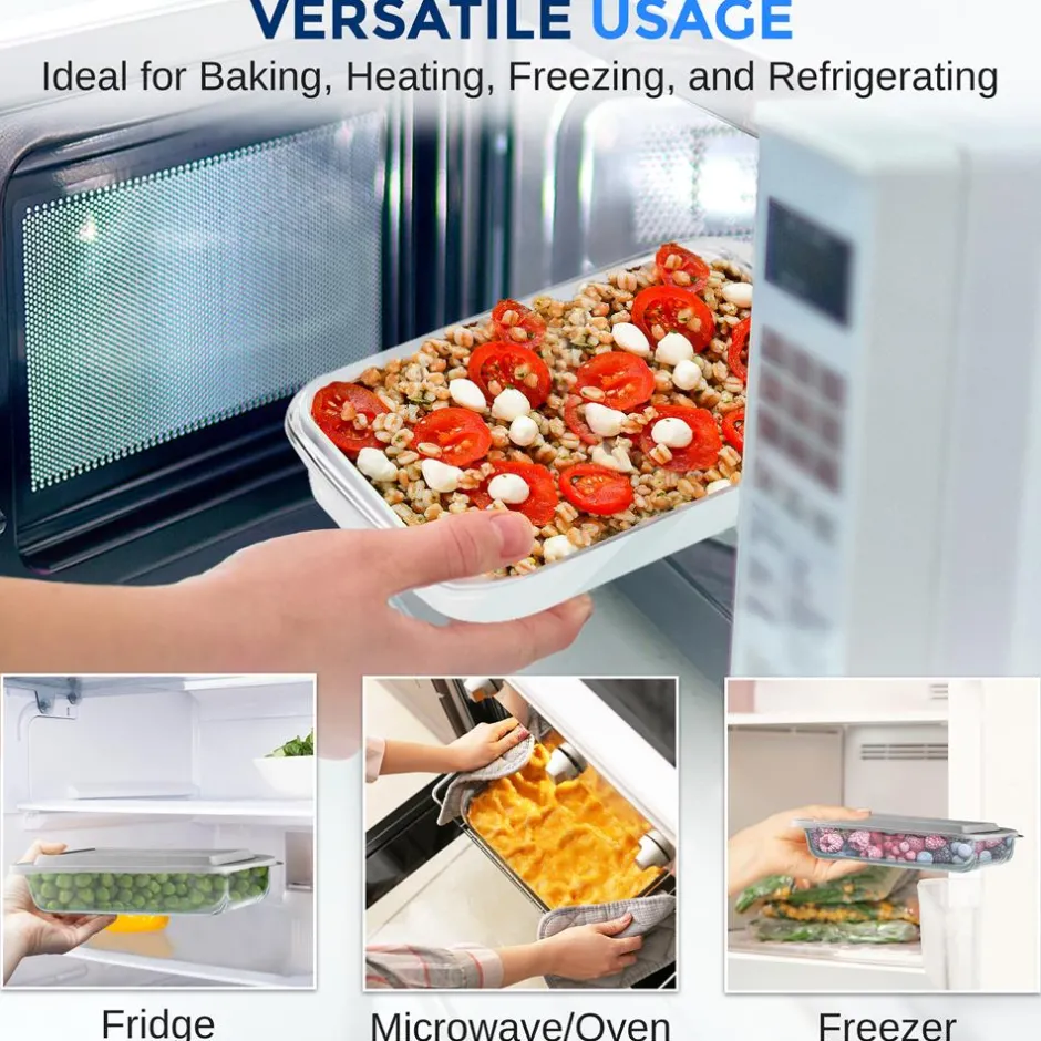 8-Piece Glass Baking Dish Set - Oven Safe, Borosilicate, White<SereneLife Online