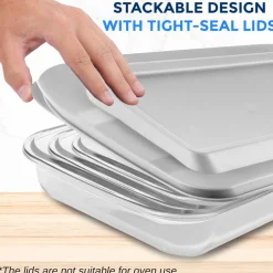 8-Piece Glass Baking Dish Set - Oven Safe, Borosilicate, White<SereneLife Online