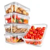 10-Piece Glass Food Storage Set, Leak-Proof, Borosilicate, Gray<NutriChef New