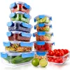 24-Piece Glass Food Storage Set, Airtight Leak-Proof, Blue<NutriChef Sale