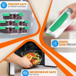 10-Piece Glass Food Storage Set - Leakproof Airtight Lids, Oven Safe<NutriChef Clearance
