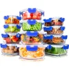 24-Piece Glass Storage Set, Leak-Proof, High Borosilicate, Blue<SereneLife Sale