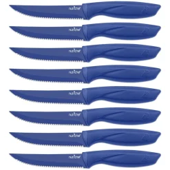8-Piece Kitchen Knife Set - Long-Lasting Stainless Steel Blades, Blue<NutriChef Best