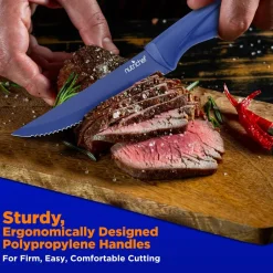 8-Piece Kitchen Knife Set - Long-Lasting Stainless Steel Blades, Blue<NutriChef Best