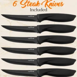 17-Piece Kitchen Knife Set - Precision Cutting - Stainless Steel - Acrylic Stand<NutriChef Hot