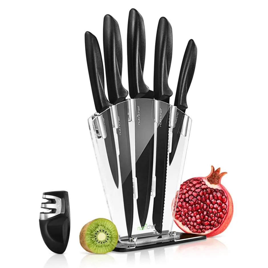 7-Piece Knife Set for Precision Cutting, Stainless Steel, Acrylic Stand<NutriChef Hot