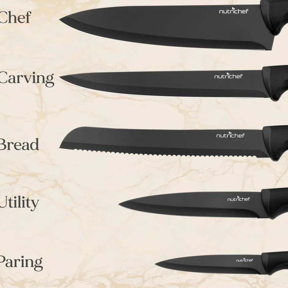 7-Piece Knife Set for Precision Cutting, Stainless Steel, Acrylic Stand<NutriChef Hot