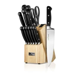13-Piece Knife Set with Block, Precision German Steel, Built-In Sharpener<NutriChef Discount