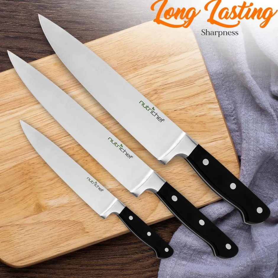13-Piece Knife Set with Block, Precision German Steel, Built-In Sharpener<NutriChef Discount