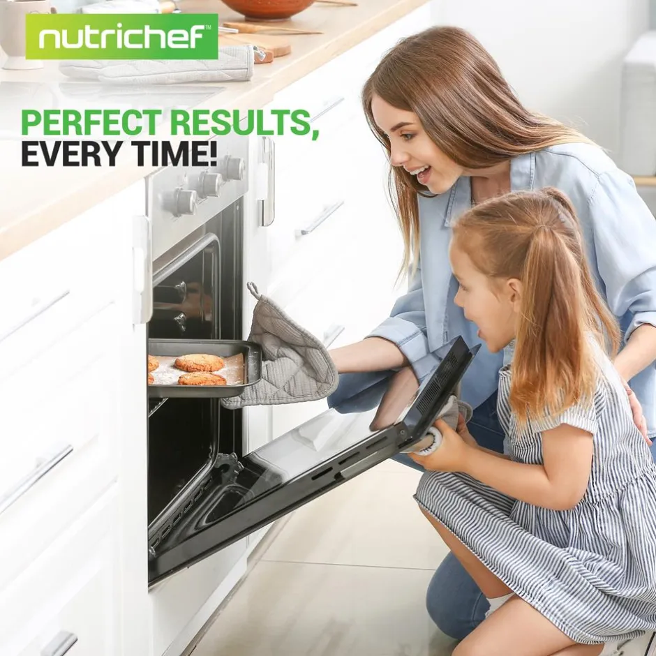 10-Piece Nonstick Bakeware Set - Easy Release Carbon Steel, Gray<NutriChef Clearance