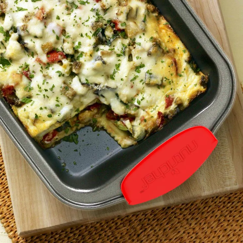 8-Piece Nonstick Bakeware Set, Carbon Steel, Red Silicone Handles<NutriChef Discount