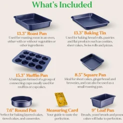 6-Piece Nonstick Bakeware Set - Easy Clean Carbon Steel, Dishwasher Safe<NutriChef Hot