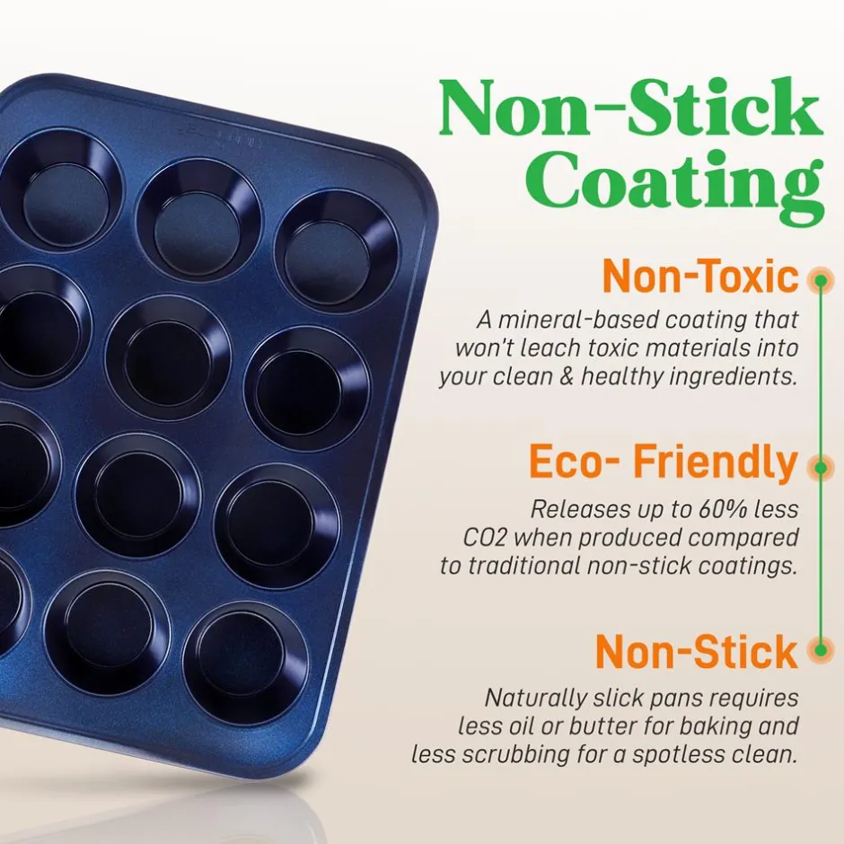 6-Piece Nonstick Bakeware Set - Easy Clean Carbon Steel, Dishwasher Safe<NutriChef Hot