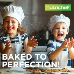 3-Piece Nonstick Baking Pan Set - Easy Clean Carbon Steel 0.4mm, Red Handles<NutriChef Clearance